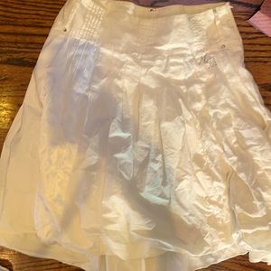 Gorgeous European design white multi fabric skirt